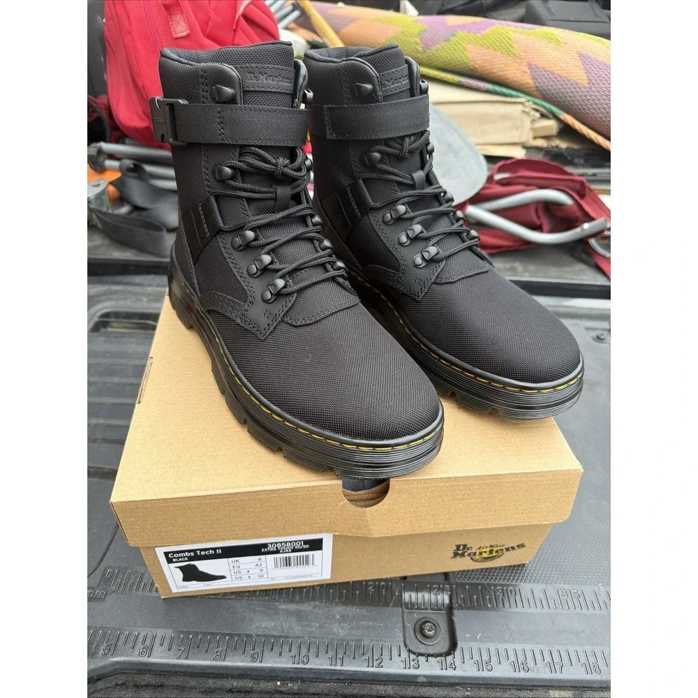 Dr. Martens Combs Tech II Leather Boots BLACK 30858001 Mens 9 And Women's 10
